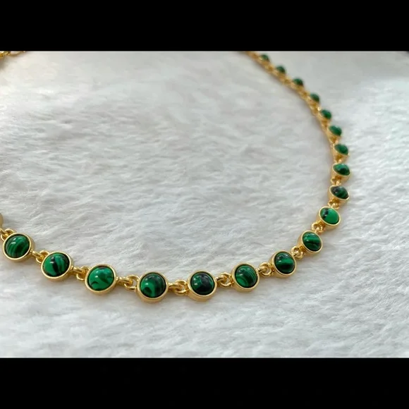 Oscar de la Renta Malachite Necklace - Picture 4 of 7